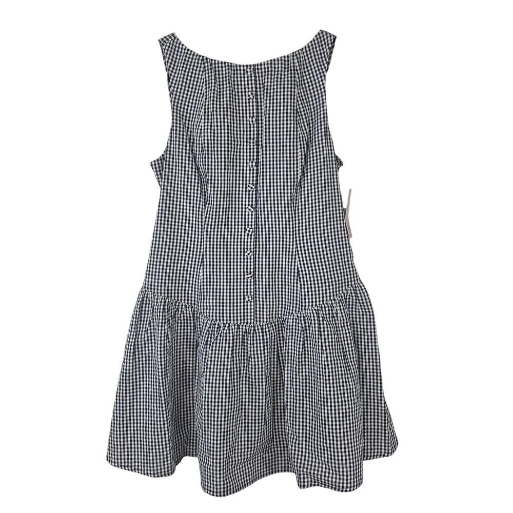 Wild Fable Dress Juniors Medium Blue Gingham Button Front Fit Flare Sundress